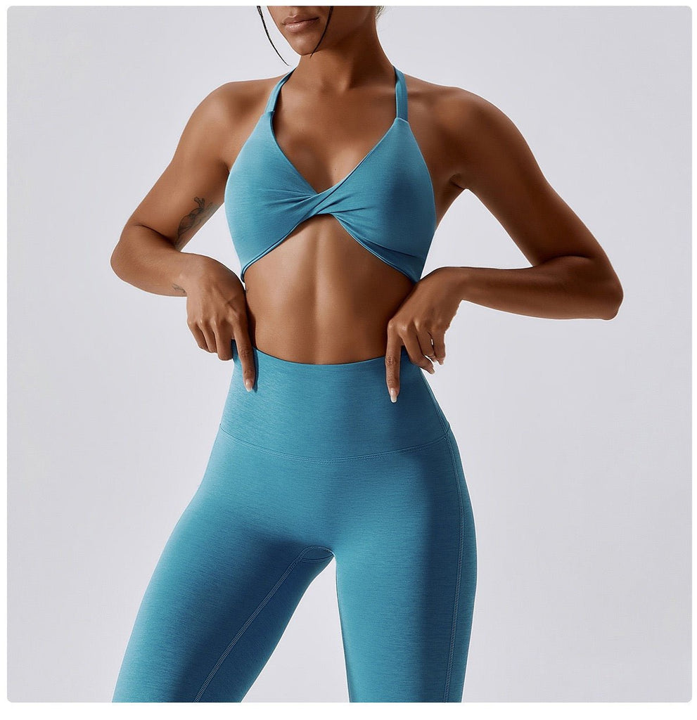 Thrive Marl Front Twisted Sports Bra - EMPWR ACTIVE